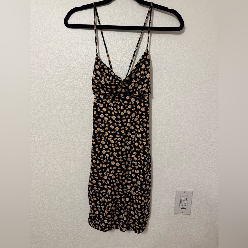 Black and White Sleeveless Mini Slip Dress